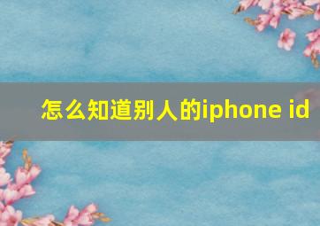 怎么知道别人的iphone id